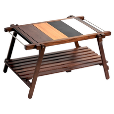 TREEWalker 實木 IGT女神桌 Set 含置物板 展開尺寸70x50x40cm 櫸木+不鏽鋼, 顏色隨機