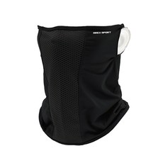 AREX SPORT 高爾夫防曬面罩親膚冰絲網眼護臉遮頸脖圍 可掛耳 AS-3488 深夜黑, 均碼(26 x 25cm), 1個
