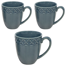 wandu 瓦讀 奈良陶瓷馬克杯 5751-15 330ml, 藍色, 3個