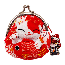 Sayaka 紗彌佳 口金包 日本開運福氣可愛招財貓造型零錢包