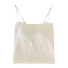 冷霧華夫格細肩小可愛 - 高彈力材質 親膚 固定胸墊罩杯, F, 白色, 1件