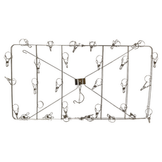 Couselect 不鏽鋼防風折疊夾 加粗 曬衣架 內衣襪子夾 晾曬架 吊襪夾 30夾 雙層, 方形, 1個