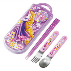 Skater 銀離子兒童餐具三件組, 湯匙 + 叉子 + 筷子 + 收納盒, 樂佩公主, 1組