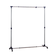 雙手萬能 不鏽鋼可伸縮單桿活動曬衣架+輪 附輪移動方便 堅固耐用, 長86~143 x 寬44 x 高100~165cm, 46308NA-YTC