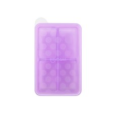 sillymann 100%鉑金矽膠副食品分裝盒 4格, 耐熱-40度~250度 熱水殺菌, 帶蓋設計,防塵防菌, 400ml, 紫色, 1個