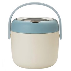 couselect 手提304不鏽鋼雙層便攜保溫便當盒, 12cm, 藍色, 1L, 1個