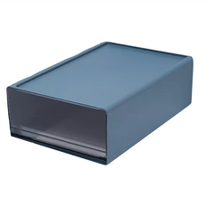 桌上透明抽屜盒, 筆筒疊-06 大號，收納盒，PET+PS材質, 06 大藍, 1層