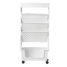 Tamsaa 移動式收納置物書架, 5層 白色, 1入