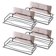 Little Pink Rabbit 粉彩小兔 免釘衛生紙架 鐵線電鍍 24.5cmx13cmx5cm 台灣製, 黑色, 4個