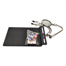 電路板磁性固定夾, 電路板專用 附帶放大鏡, 滑動式鱷魚夾, 3倍放大鏡直徑6cm, 底部磁鐵可任意吸附, 適用0.2~2mm板厚, 底板尺寸21*14.5cm, 1個