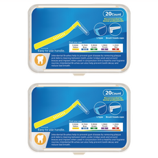 小麥購物 L型牙間刷 G749 黃色, 0.6cm, 20支, 2盒