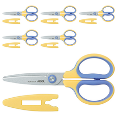 ABEL 力大牌 勻朵 不沾膠省力舒握兒童剪刀 60078, 鵝黃色, 6個