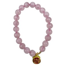 吉祥如意 水晶手珠 8.5mm, 天然粉