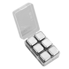 咪咪購物 304不鏽鋼冰塊6件組 附盒子 9 x 6 x 2.5cm, 1組