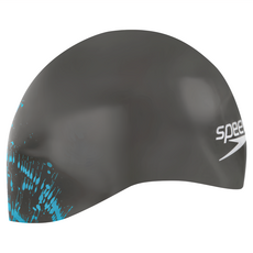 SPEEDO 成人競技矽膠泳帽 Fastskin L 號, 灰 + 藍色, 1個