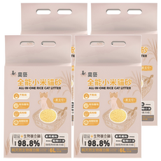 AOYI 奧藝 黃金甲系列 全能小米貓砂, 2.4kg, 4包, 小米清香