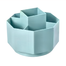 FAmILyLIFE 生活 360度旋轉妝品文具收納盒 A-174-B 14 x 14 x 11.5cm 180g, 藍色, 2個