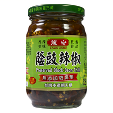 龍宏 蔭豉辣椒, 台灣產朝天椒, 無添加防腐劑, 全素, 380g, 1罐