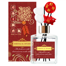 QiMart 迎春納福香氛珪藻 精油擴散器, 水麝香, 200ml, 1件