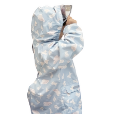 愛北鼻 親子同款加厚防水雨衣 XL碼(建議120~130cm) 藍色萌萌兔