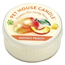 PET HOUSE 室內除臭寵物香氛蠟燭 芒果蜜桃, 100%全天然黃豆蠟, 純棉芯, 43g, 1罐