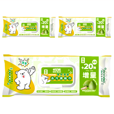 BENI BEAR 邦尼熊 家用清潔去污濕紙巾, 80抽, 增加APG去污因子, 200 x 220mm, 3包