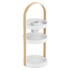 UMBRA Bellwood 三層木柄收納架 雲朵白 瓶罐置物架 600 x 210 x 80mm, 1個