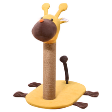 PetPals 長頸鹿貓抓柱 超Q長頸鹿造型 貓玩具 附有鈴鐺 麻繩環保編織抓柱, 長頸鹿, 1盒