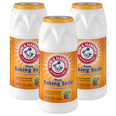 ARM & HAMMER 小蘇打粉, 美國第一信賴品牌, 清潔蔬果用, 12盎司 (340克), 340g, 3罐