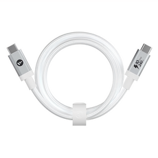 mophie USB-C-USB-C PD 240W USB3.2 編織快速充電傳輸線, 150cm, 白色, 1條