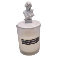 LONGFINE 朗氛 植物精油 雕像香氛大豆蠟蠟燭, 琴女 藍風鈴, 130g, 1罐