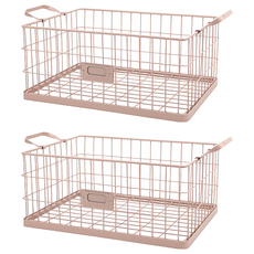 Dailylike 復古造型籃子, 薔薇粉, 2個