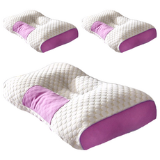 分區護頸SPA枕 100%聚酯纖維面料 貼合頸部曲線, 紫色, 3個, 45cm x 75cm±5cm