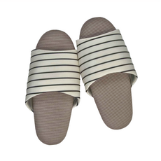 i Slippers 療癒系 舒活家居拖鞋 兒童款 台灣製造, 純白條紋, 24, 1雙