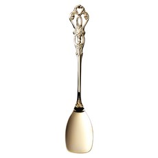 SALUS 佐藤金屬 復古雕花冰淇淋匙, 金色, 1支