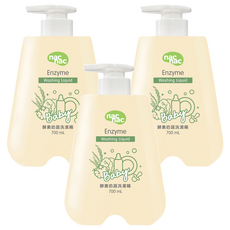 nac nac 酵素奶瓶蔬果洗潔精, 700ml, 3瓶