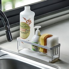 Homely Zakka 日式簡約鐵藝多功能海綿瓶罐置物架, 1個, 白色