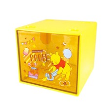 Disney 迪士尼 正方形可疊式收納盒 8*8.9*9cm, POOH, 1個