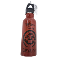 SUPER MARIO 超級瑪利歐 不鏽鋼運動水壺吸嘴瓶蓋, 瑪利歐 紅色 + 黑色, 540ml, 1個