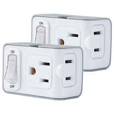 RONEVER 1切2座3變2小壁插, 灰色, 2個, 14.8cm