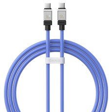 Baseus 倍思 酷玩系列 快充傳輸線 Type-C-Type-C 100W, 1m, 藍色, 1條