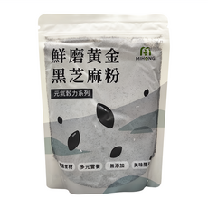 MIHONG 米鴻生醫 元氣穀力 鮮磨黃金黑芝麻粉, 嚴選食材 多元營養 無添加 美味隨沖, 30g, 10份, 1袋