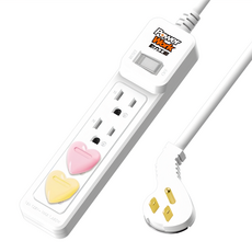 PowerWork 動力工廠 1切4座延長線15A延長線 3孔, 4.5m, 延長線 白色, 1組