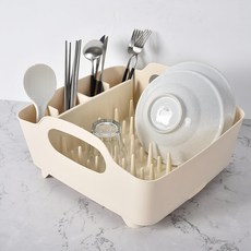 Homely Zakka 日式簡約廚房多功能 1層 白色 瀝水碗盤架, 1個