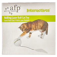 All for Paws 互動系列 LED逗貓炫光球, 滾動雷射球貓玩具, 1個, 白色