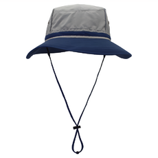 JAR嚴選 情侶款戶外涼感遮陽防曬登山帽, UPF50+紫外線遮蔽率99%, 可折疊收納, 均碼, 藍邊灰色
