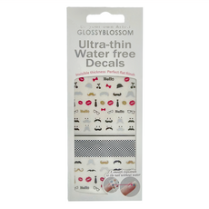 ShineB 超薄無水轉印美甲貼紙, 紅唇, 1個