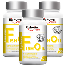 Richvita 利捷維 有酵超級魚油膠囊, 3罐, 60顆