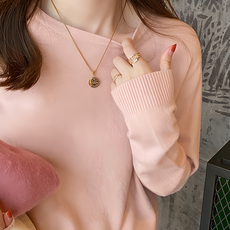 BUY LOVE 買到戀愛 薄款圓領羊絨長袖打底衫 - F/粉