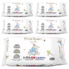 PETER RABBIT 比得兔 酒精抗菌擦拭巾, 60張, 5包